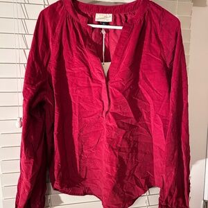 Universal Thread pullover long-sleeve blouse, open v-neck